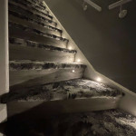 corner stairs with following stairlights