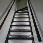 Bright white stair spotlights