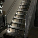 tartan carpet stairs with spotlights